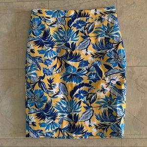 JCrew printed pencil skirt